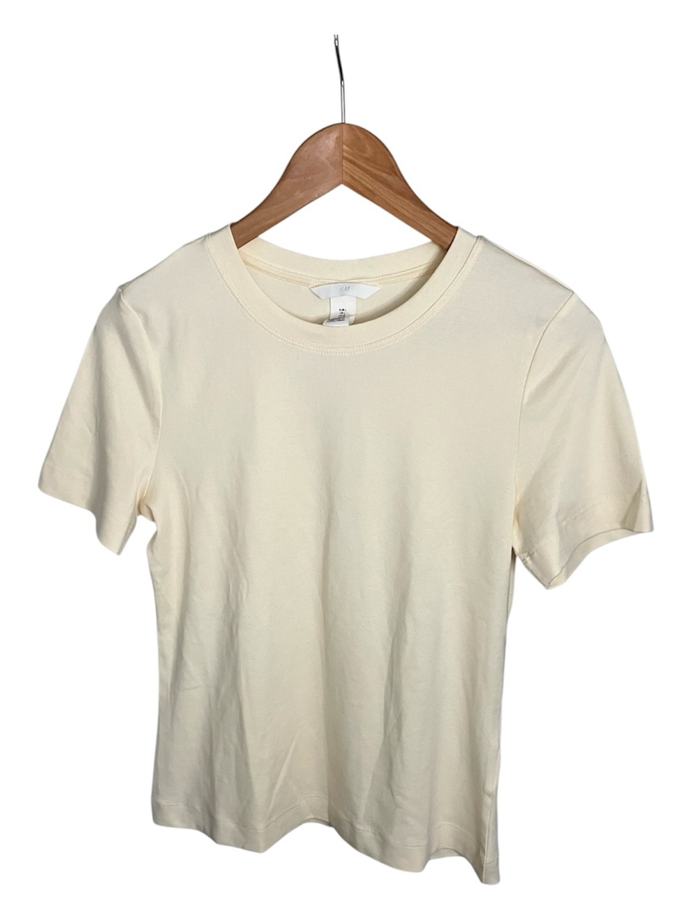 H&M Pale Yellow Cotton T-Shirt size Large
